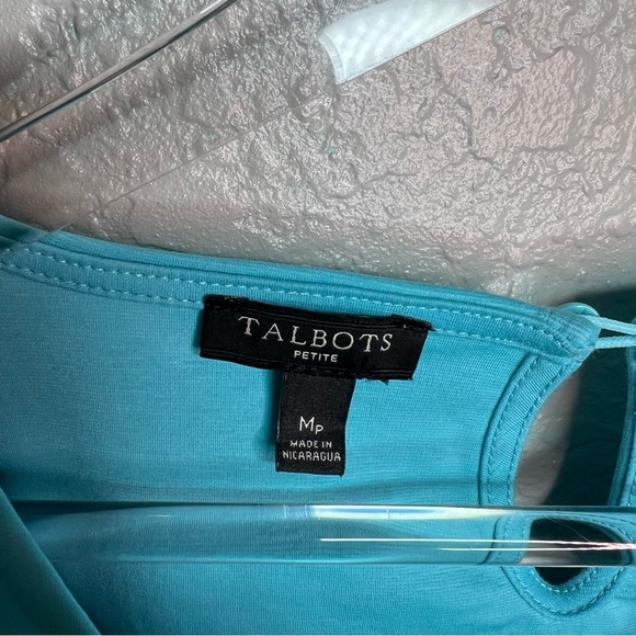 Blue Talbots Top W/Lace Sleeve - Picture 7 of 8